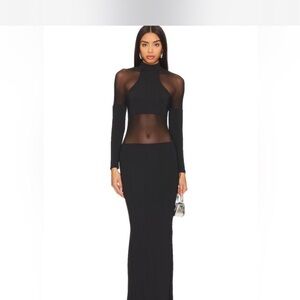 SER.O.YA Black Sheer Maxi Dress